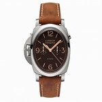 PAM00579 Panerai Luminor 1950 Hand-wound mechanical, Panerai P.2004/9 calibre, executed entirely by Panerai, 13? lignes, 8.2 mm thick, 31 jewels, Glucydur? balance, 28,800 alternations/hour. KIF Parechoc? anti-shock device. Power reserve 8 days, 3 barrels. Column wheel. 329 components