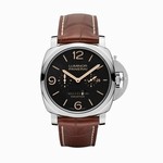 PAM00601 Panerai Luminor 1950 Hand-wound mechanical, P.2002/E calibre, executed entirely by Panerai, 13 ? lignes, 8,30 mm thick, 31 jewels, 28,800 alternations/hour. KIF PARECHOC? anti-shock device. Power reserve 8 days. 328 components