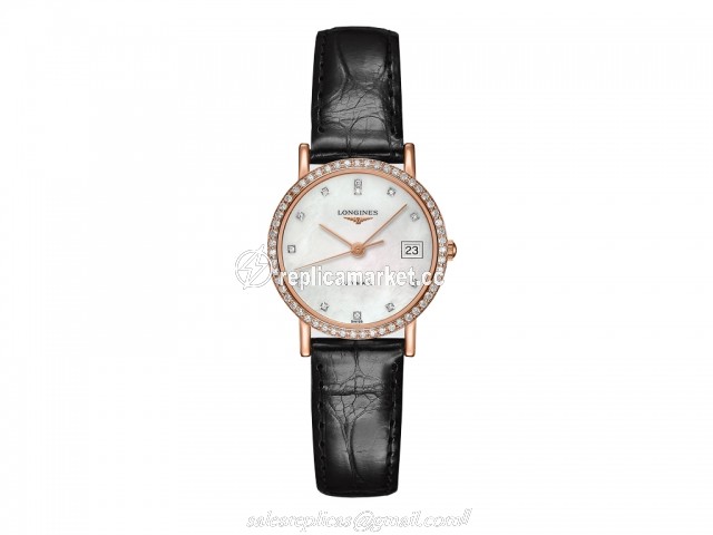 L43789870 Longines Elegant Self winding mechanical movement beating at 28'800 vibrations per hours and providing 40 hours of power reserve Moment Caliber: L595/592