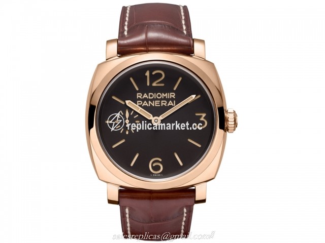 PAM00398 Panerai Radiomir 1940 Hand-wound mechanical, exclusive Panerai OP XXVII calibre, base Minerva 16-17, 16? lignes, 18 jewels, Glucydur? balance, 18,000 alternations/hour. KIF Parechoc? antishock device. SwanĄŻs neck regulator. Power reserve 55 hours