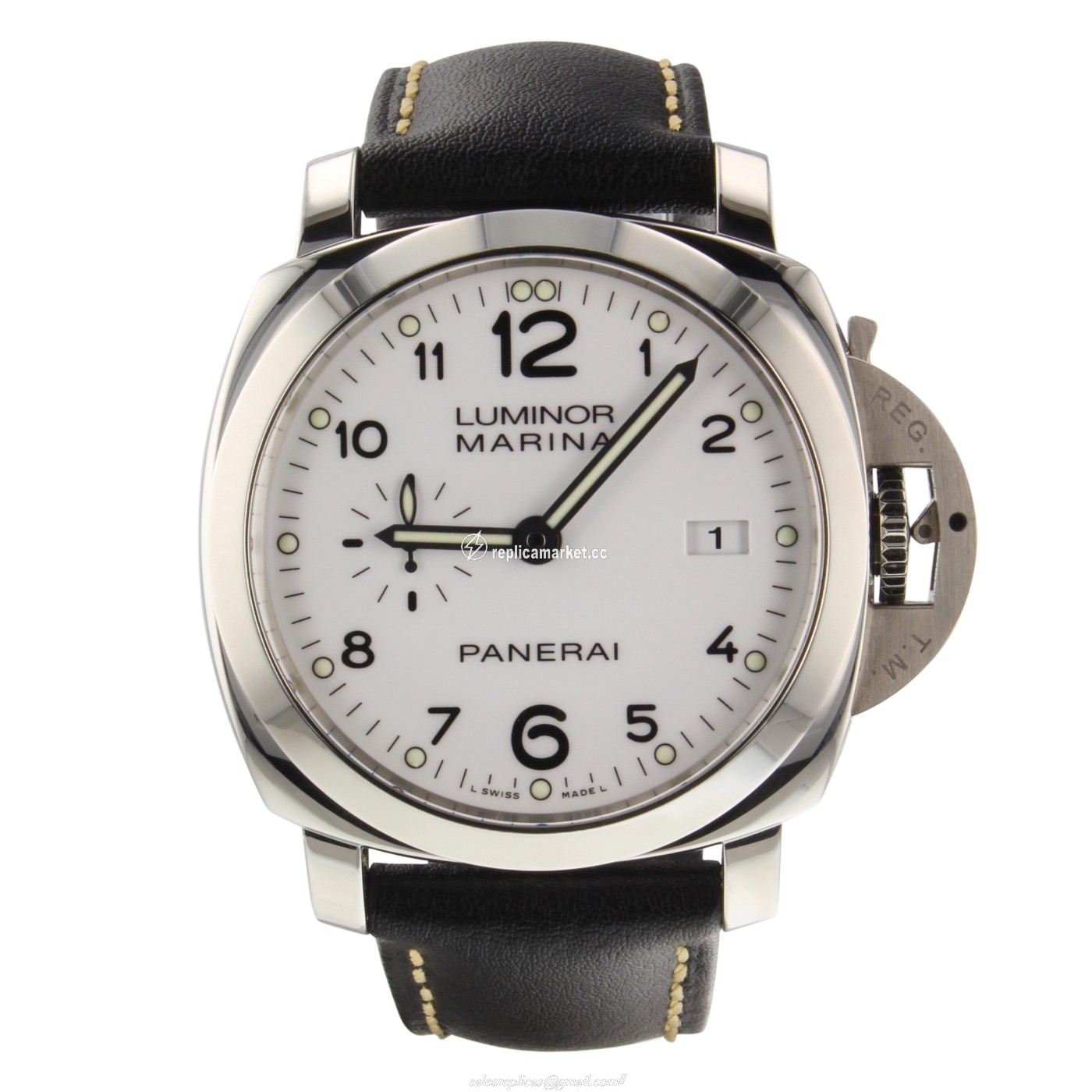 PAM00499 Panerai Luminor 1950 Automatic mechanical, Panerai P.9000 calibre, executed entirely by Panerai, 13? lignes, 7.9 mm thick, 28 jewels, Glucydur? balance, 28,800 alternations/hour. Incabloc? anti-shock device. Power reserve 3 days, two barrels. 197 components